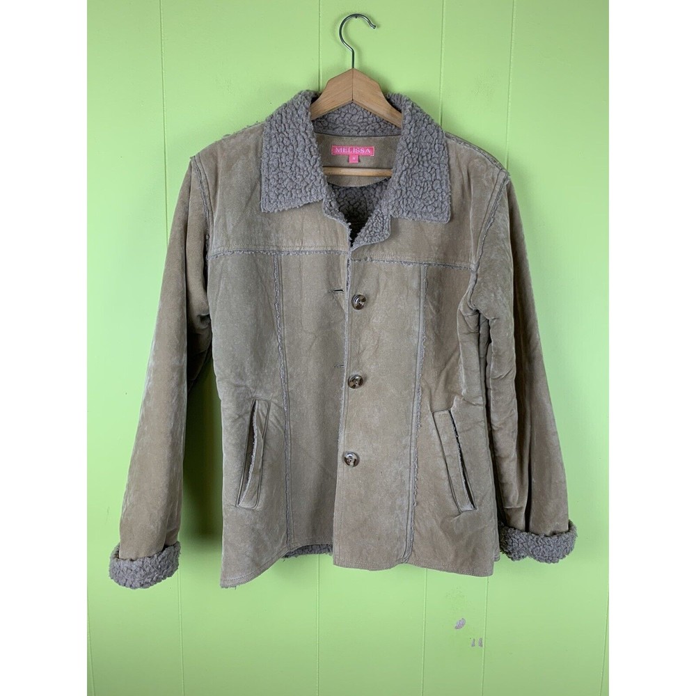 Melissa Women's Size M Jacket Coat Brown Faux Fur Polyester